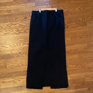 Zara sculpted long black denim skirt ladies medium